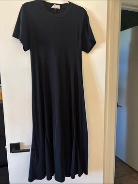 MELLODAY Black Short-Sleeve Midi Dress